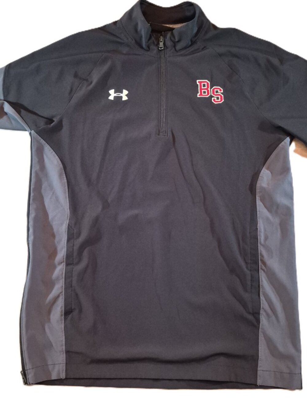 Under Armour Jacket Mens Small  Black Short Sleeve 1/4 Zip Pullover Windbreaker